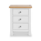 Farrow White Bedside Table from Roseland Furniture - front view
