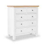 Farrow White 2 Over 3 Chest Of Drawers from Roseland Furniture - Angle view