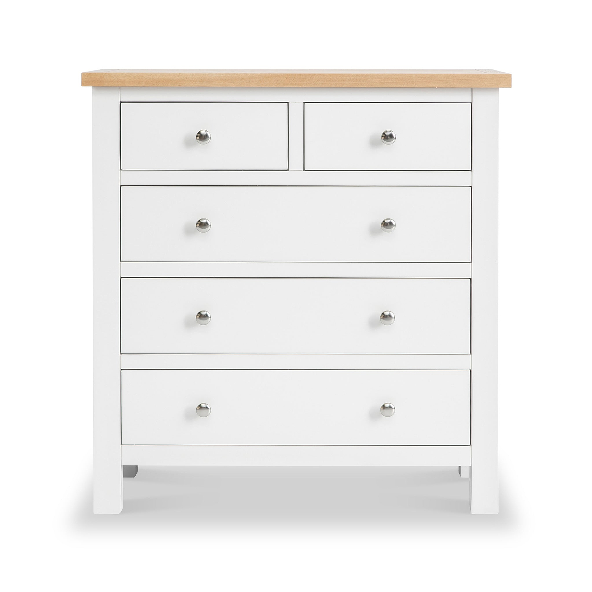 Farrow White 2 Over 3 Chest Of Drawers from Roseland Furniture - Front view