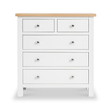 Farrow White 2 Over 3 Chest Of Drawers from Roseland Furniture - Front view