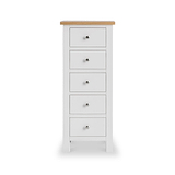Farrow White 5 Drawer Tallboy Chest