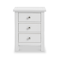 Cornish White 3 Drawer Bedside Cabinet