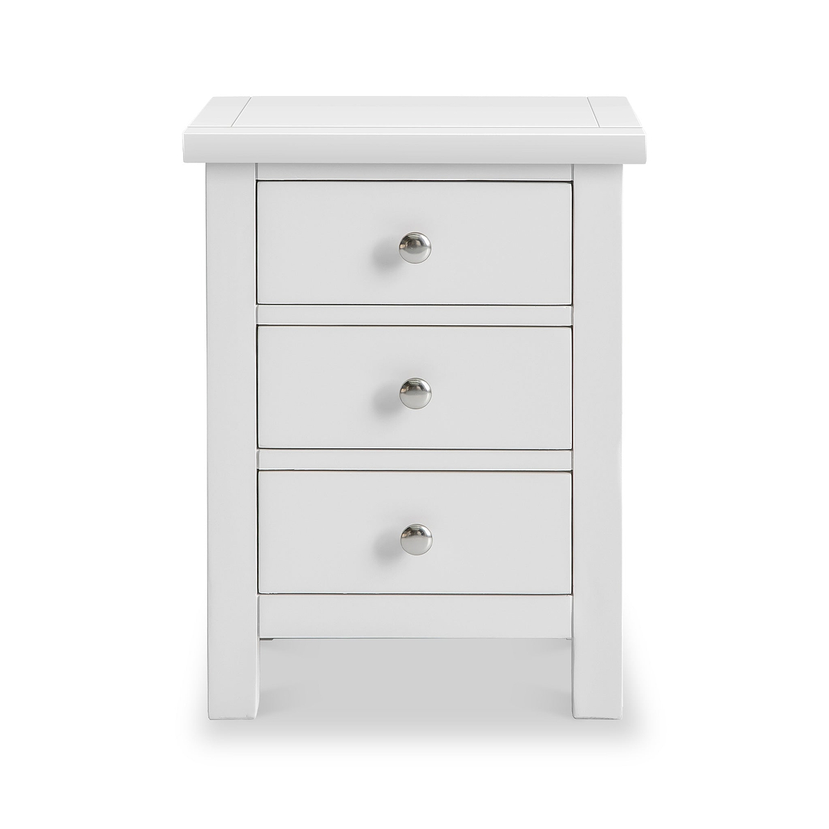 Cornish White 3 Drawer Bedside Cabinet