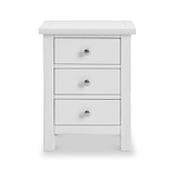 Cornish White 3 Drawer Bedside Cabinet