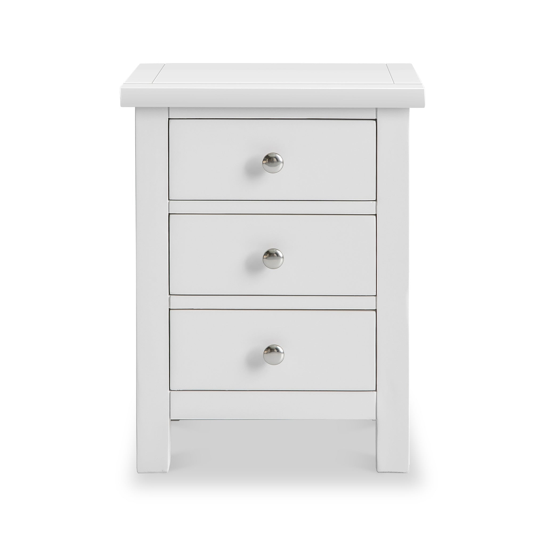 Cornish White 3 Drawer Bedside Cabinet