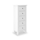 Cornish White Tallboy Chest of Drawers from Roseland Furniture