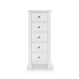 Cornish White Tallboy Chest of Drawers from Roseland Furniture