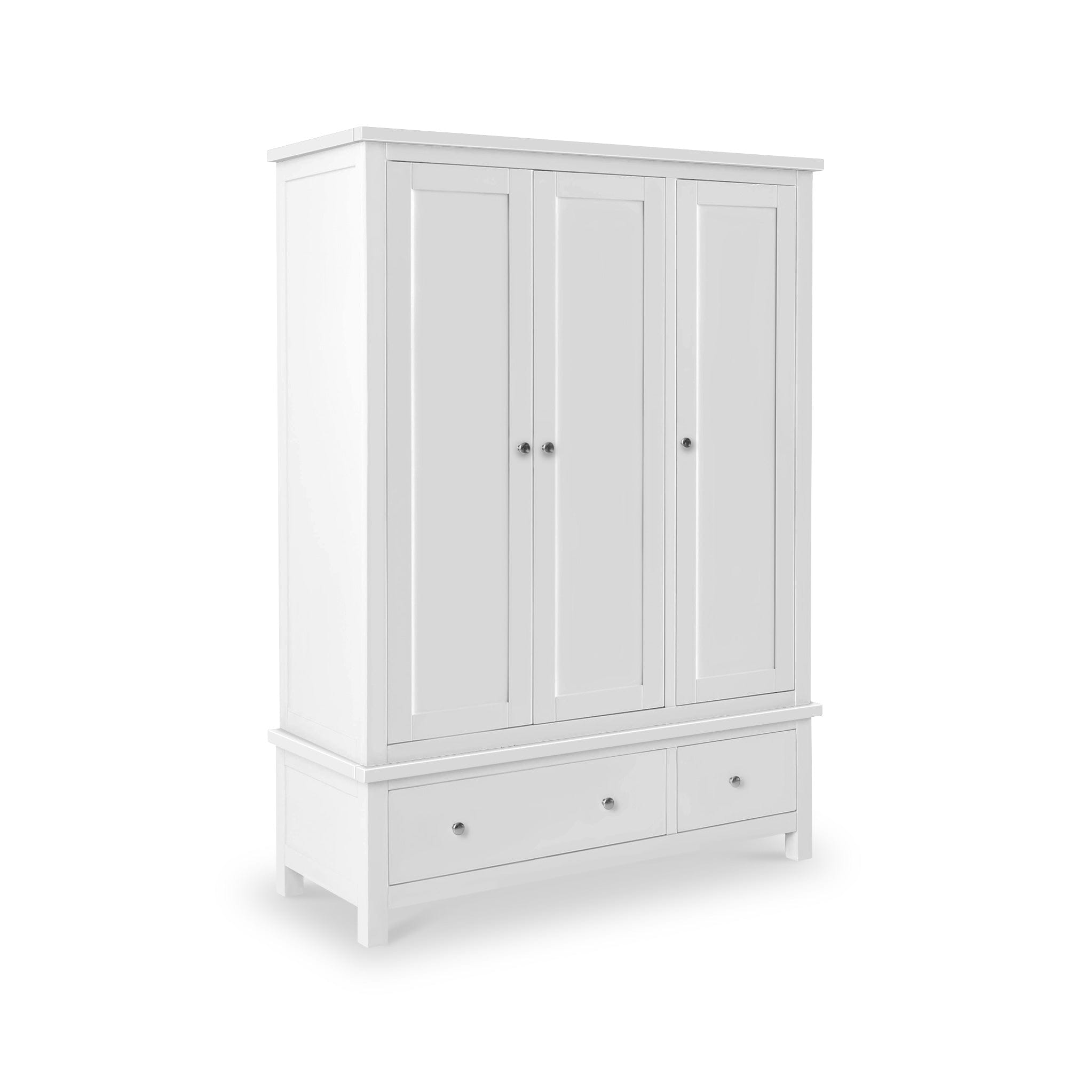 Cornish White Triple Wardrobe from Roseland Furniture