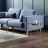 Arla Chrome Mirrored Round Lamp Side Table Lifestyle