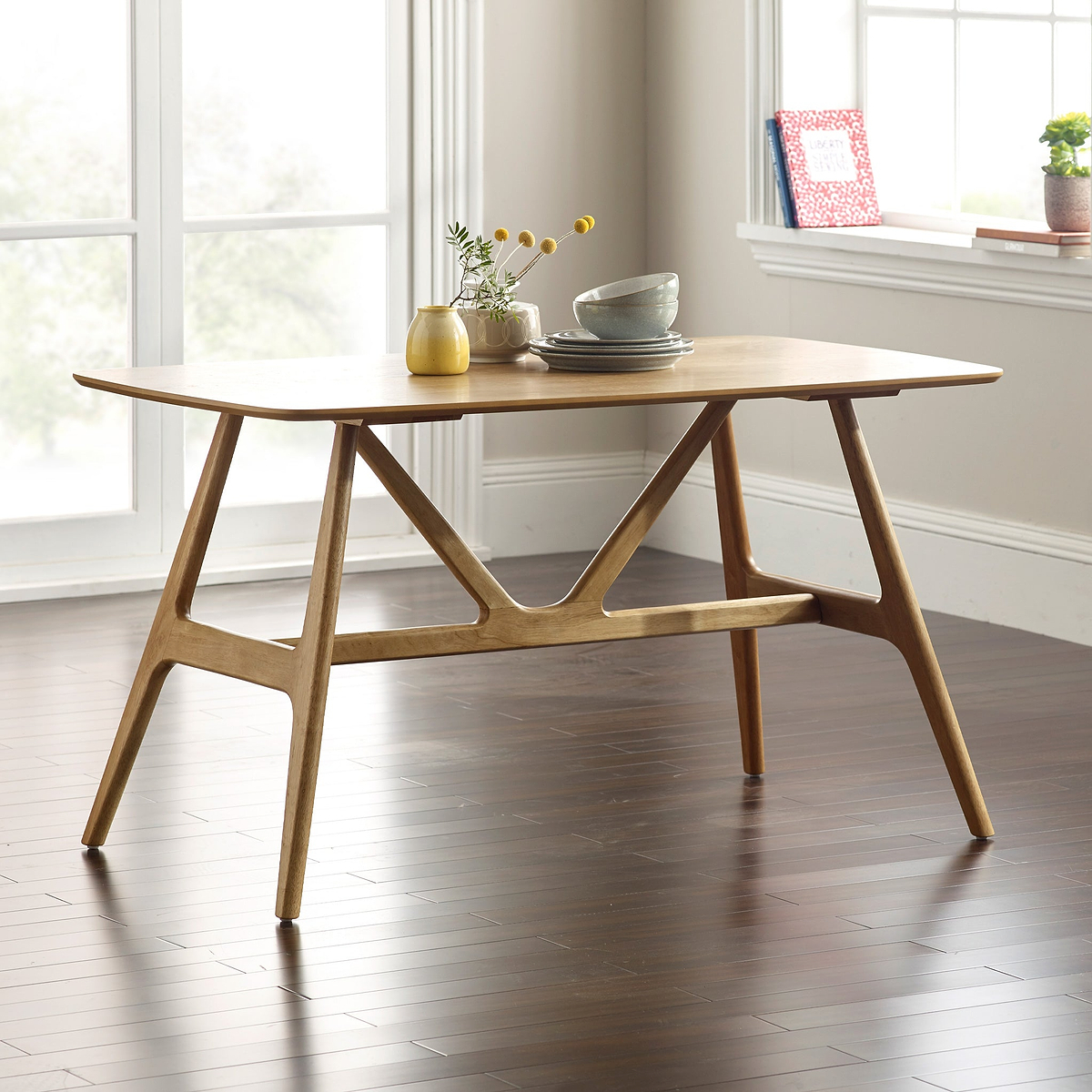 Ronnie Oak Rectangular Dining Table for dining room or kitchen