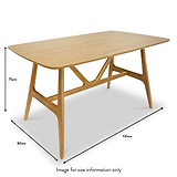 Ronnie Oak Rectangular Dining Table dimensions