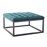 Adison Teal Buttoned Velvet Footstool from Roseland