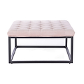 Adison Blush Pink Buttoned Velvet Footstool from Roseland