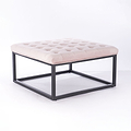 Adison Blush Pink Buttoned Velvet Foot rest