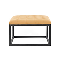 Adison Mustard Yellow Buttoned Velvet Footstool from Roseland