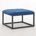 Adison Midnight Blue Buttoned Velvet Foot rest