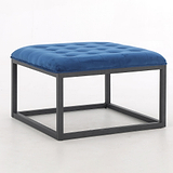 Adison Midnight Blue Buttoned Velvet Foot rest