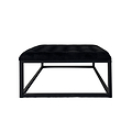 Adison Black Buttoned Velvet Footstool from Roseland