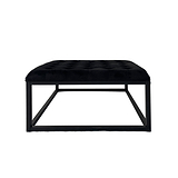 Adison Black Buttoned Velvet Footstool from Roseland