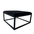 Adison Black Buttoned Velvet Foot rest