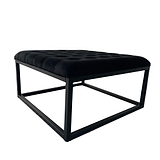 Adison Black Buttoned Velvet Foot rest
