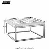 Adison Buttoned Velvet Footstool Dimemsions