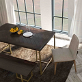 Houston Acacia Wood Herringbone 160cm Large Dining Table 