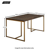 Houston Acacia Wood Herringbone 160cm Dining Table  dimensions