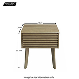 Brunswick Oak Slatted Lamp Side Table with Drawer dimensions