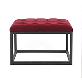 Adison Small Red Velvet Upholstered Footstool