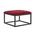 Adison Small Red Velvet Upholstered Footstool from Roseland