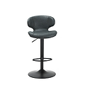 Mendez Charcoal Grey Faux Leather Kitchen Breakfast Bar Stool with Adjustable height