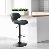 Mendez Charcoal Grey Faux Leather Kitchen Breakfast Bar Stool Lifestyle