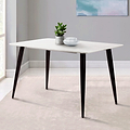 Lucio White Faux Marble Rectangular Dining Table for dining room