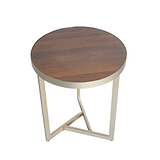 Alfreton Walnut effect round side lamp table