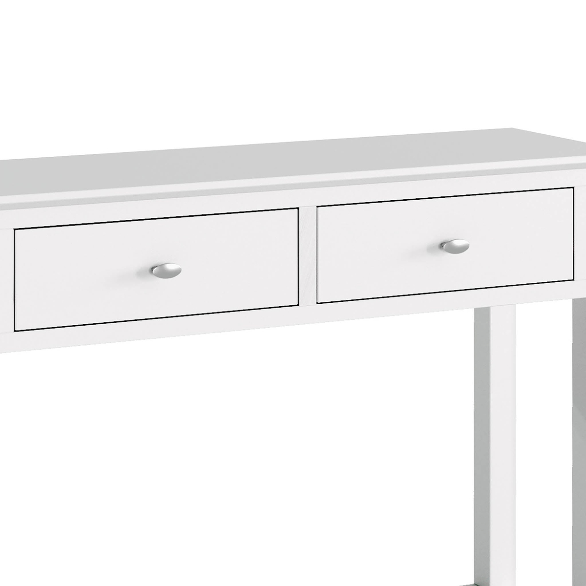 Chester White Console Table - Close up of drawer fronts