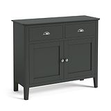 Dumbarton Charcoal Grey 2 Door Small Sideboard Storage Cabinet from Roseland Furniture