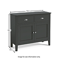 Dumbarton Charcoal Grey 2 Door Small Sideboard - Size Guide