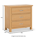 London Oak 3 Drawer Chest