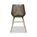 Torquil Olive Green Leather Pleated Back Dining Chair from Roseland
