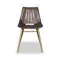 Torquil Olive Green Leather Pleated Back Dining Chair from Roseland