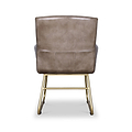 Leota Olive Green Leather Carver Dining Chair with Pleated Back