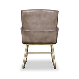 Leota Olive Green Leather Carver Dining Chair with Pleated Back