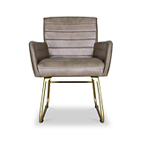 Leota Olive Green Leather Carver Dining Chair with Pleated Back