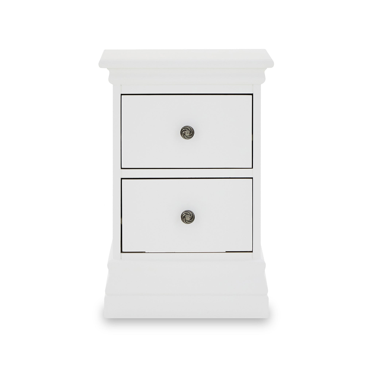 Porter White 2 Drawer Narrow Bedside Cabinet