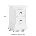 Porter White 2 Drawer Narrow Bedside Table dimensions