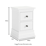 Porter White 2 Drawer Narrow Bedside Table dimensions