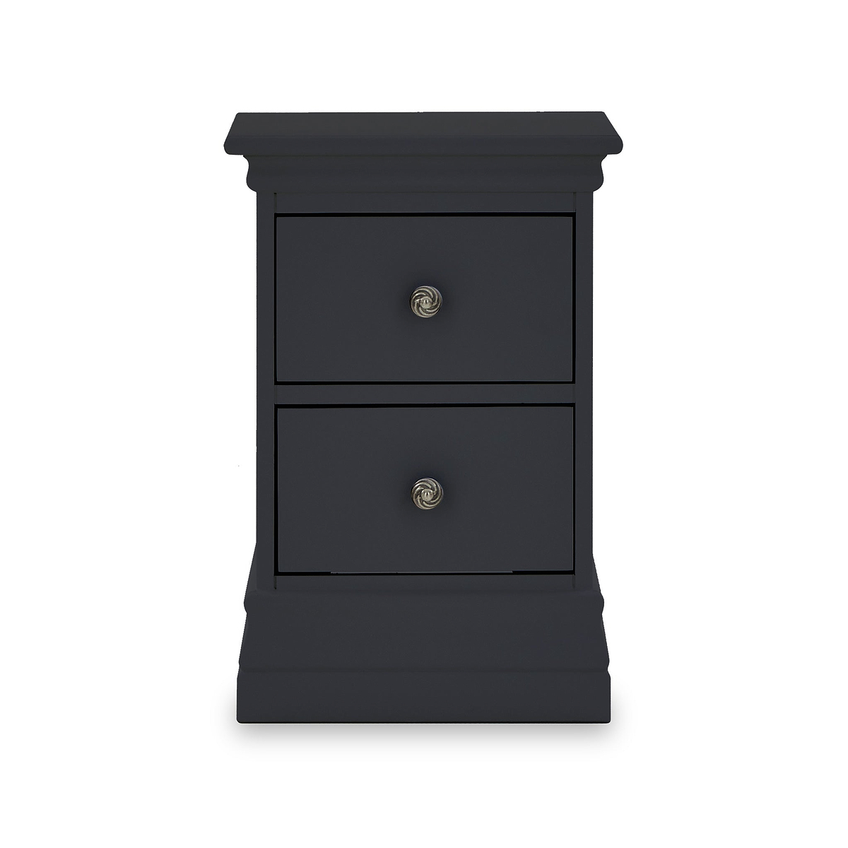 Porter Charcoal 2 Drawer Narrow Bedside Cabinet