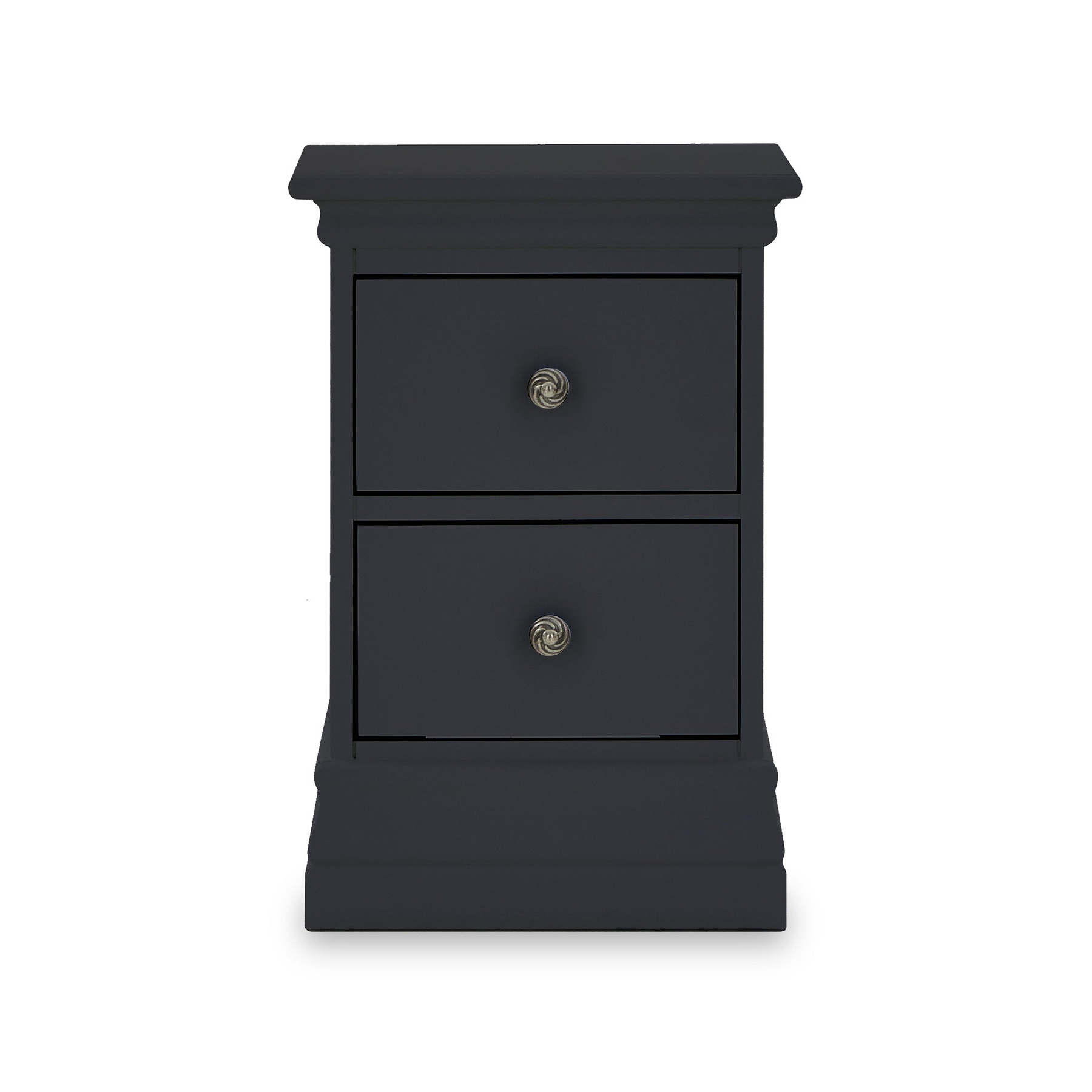 Porter Charcoal 2 Drawer Narrow Bedside Cabinet