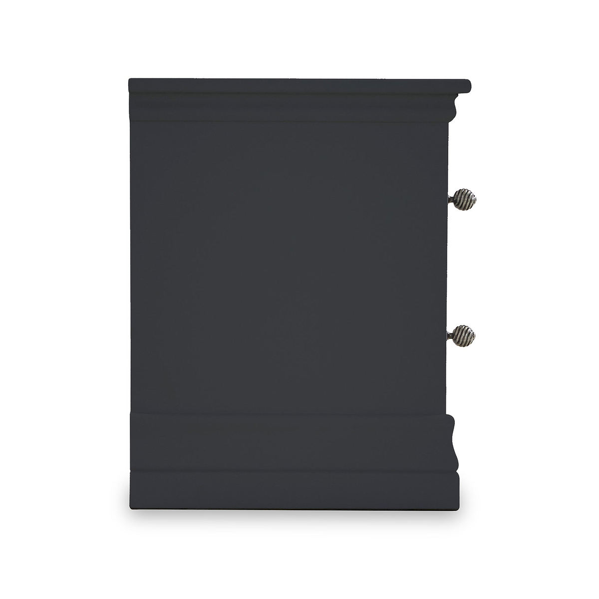 Porter Charcoal 2 Drawer Narrow Bedside Table